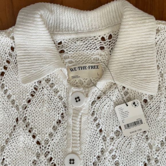 Free People We The Free All Love Club Shirt-Snow Bell-Large-NWT - Picture 4 of 10